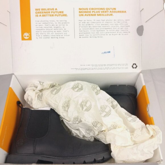 Timberland Women's Linden Woods Chelsea Black Boots Slip On Work Boot Size 6 - Picture 9 of 10